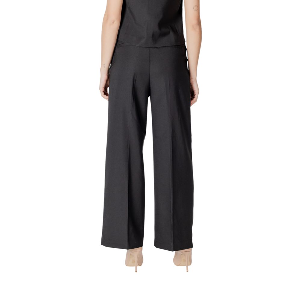 ICHI Black Polyester Pant -   -  ICHI.