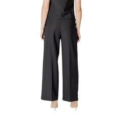 ICHI Black Polyester Pant -   -  ICHI.