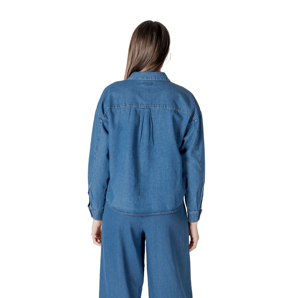 ICHI Blue Cotton Shirt -   -  ICHI.