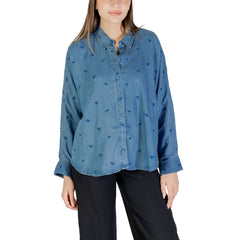 Only Blue Tencel Shirt -   -  Only.