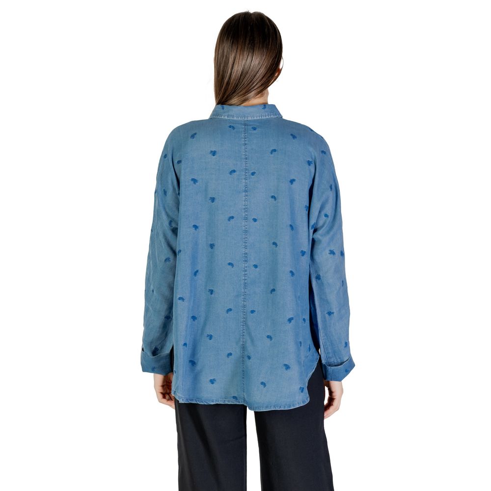 Only Blue Tencel Shirt -   -  Only.