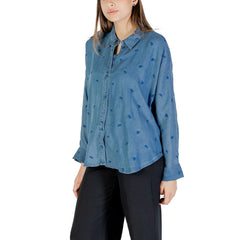 Only Blue Tencel Shirt -   -  Only.