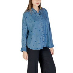 Only Blue Tencel Shirt -   -  Only.