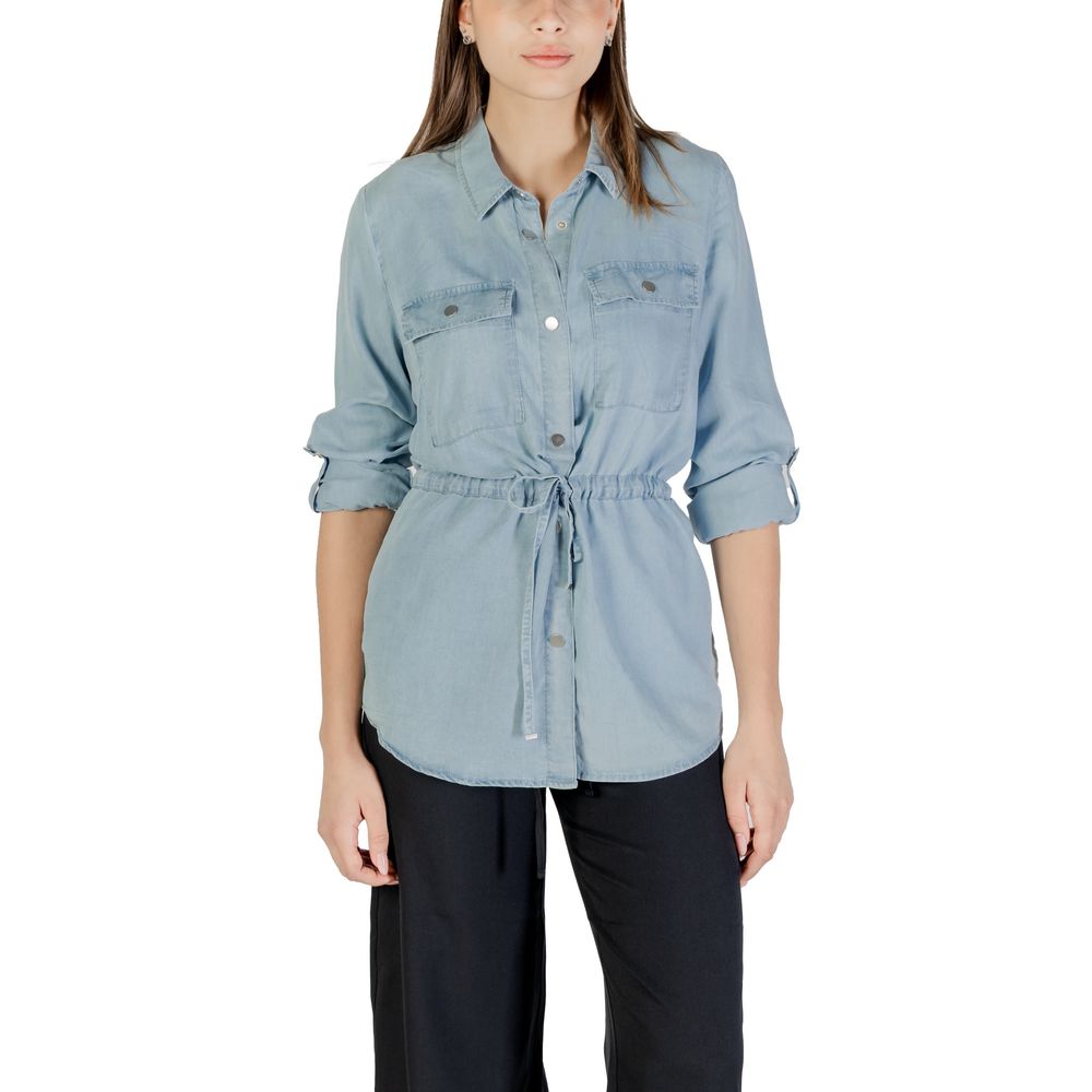 Only Light Blue Tencel Shirt -   -  Only.