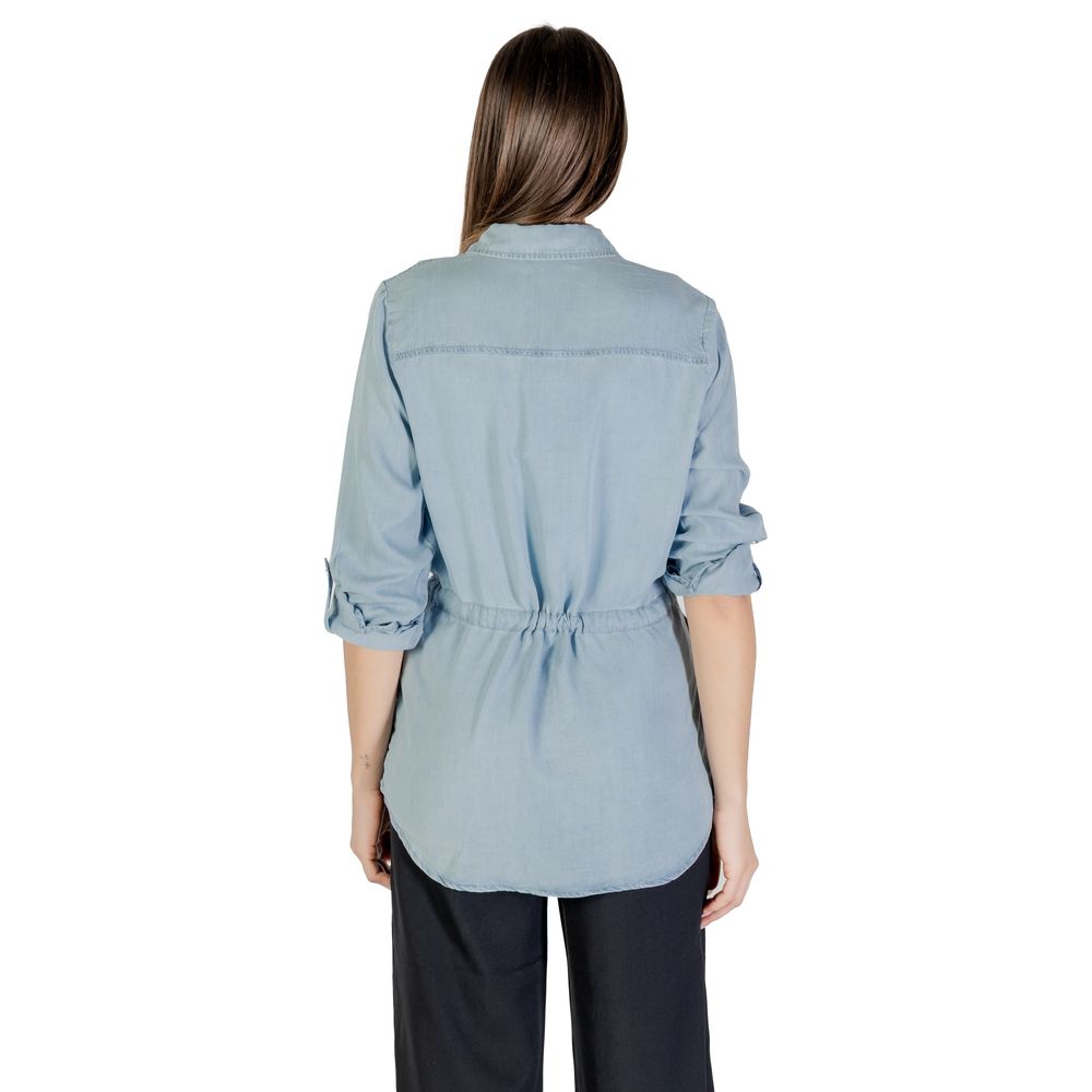 Only Light Blue Tencel Shirt -   -  Only.