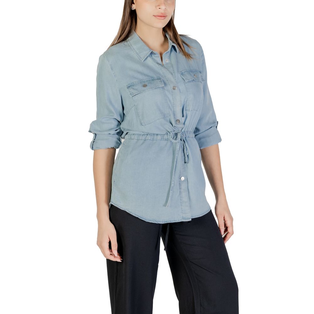 Only Light Blue Tencel Shirt -   -  Only.