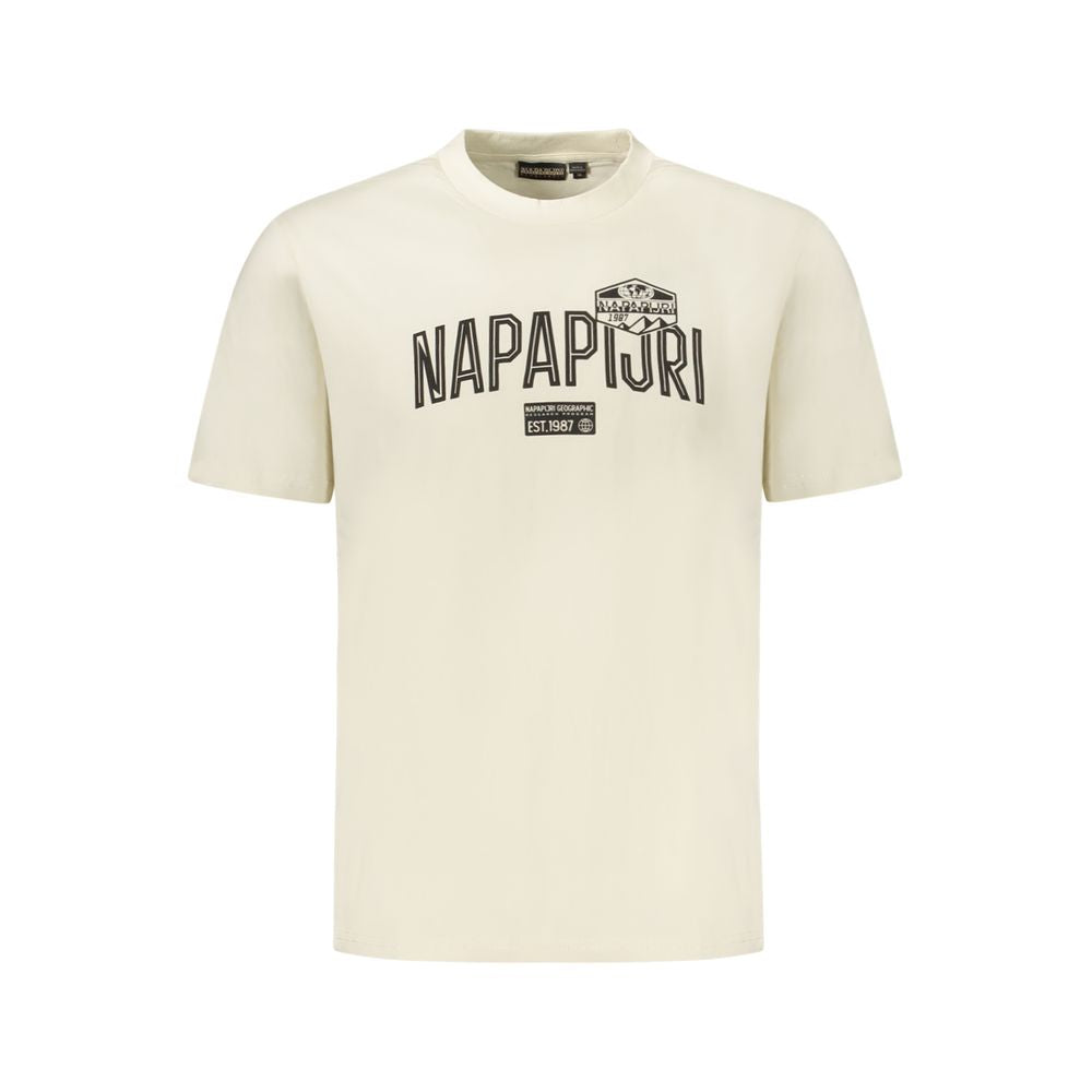 Napapijri Beige Cotton Men T-Shirt -   -  Napapijri.
