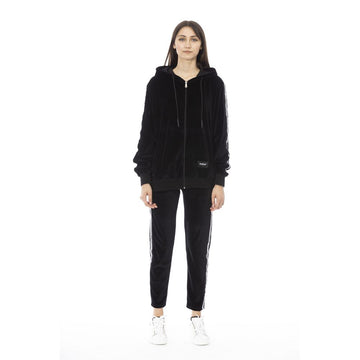 Baldinini Trend - Relaxed Cotton Velvet Zip-Up Hoodie - Black