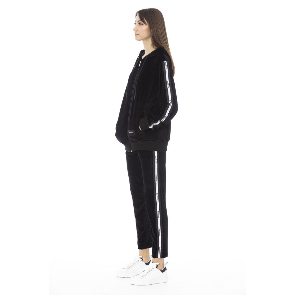 Baldinini Trend - Relaxed Cotton Velvet Zip-Up Hoodie - Black