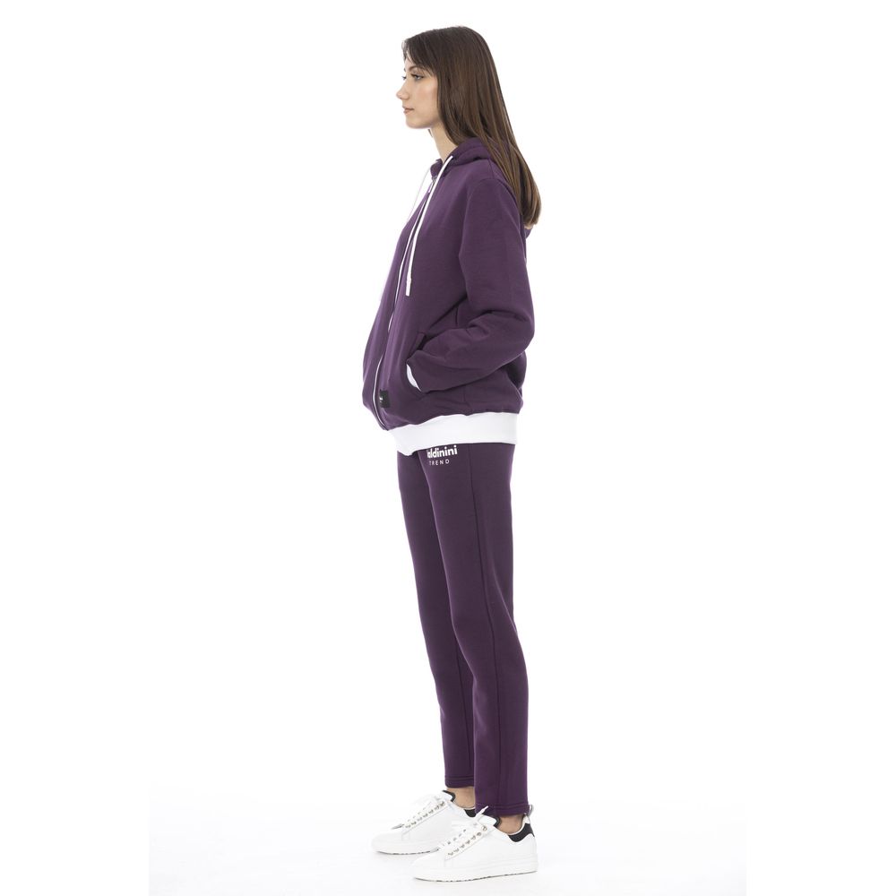 Baldinini Trend - Relaxed Cotton Fleece Zip-Up Hoodie & Jogger Set - Purple