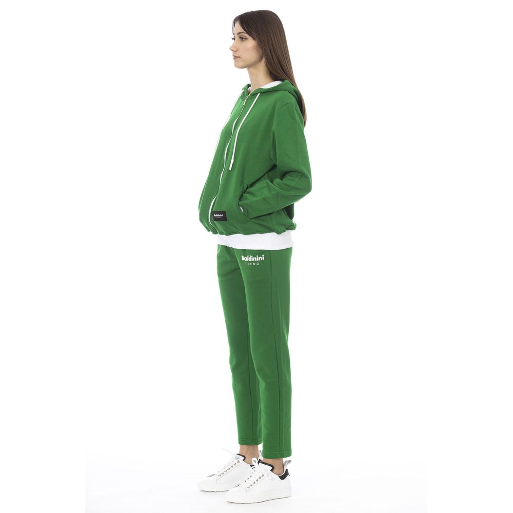 Baldinini Trend - Relaxed Bicolor Cotton Zip-Up Hoodie & Jogger Set - Green