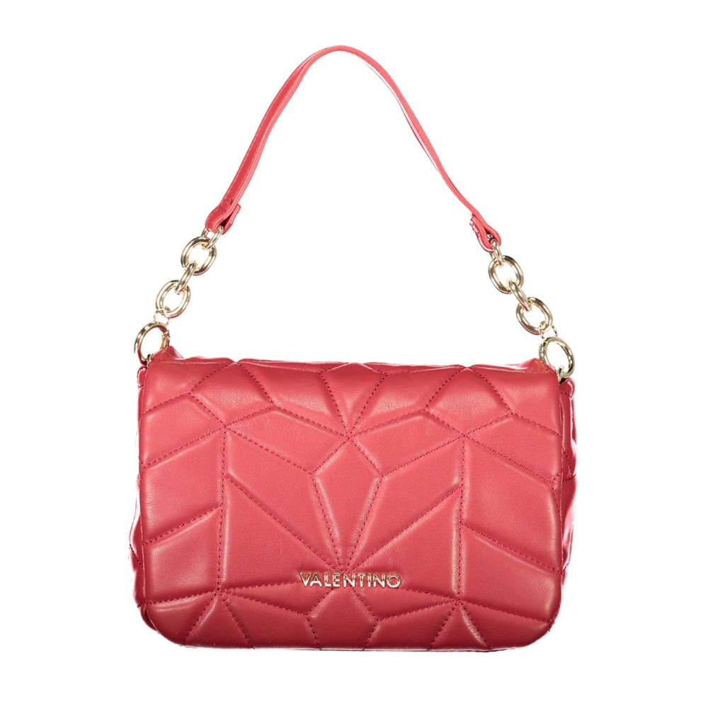 Valentino - Bold Quilted Geometric Chain Shoulder Bag - Red