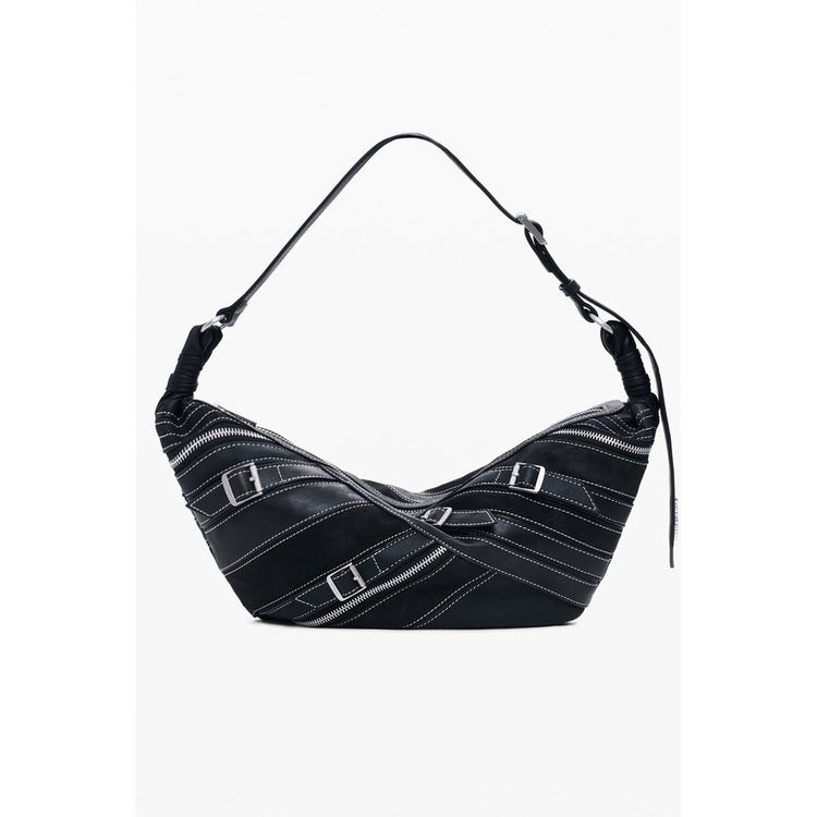 Desigual - Edgy Buckle Detail Polyethylene Shoulder Bag - Black Desigual