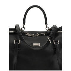 Dolce & Gabbana Black Calf Leather Bos Taurus Shoulder Bag
