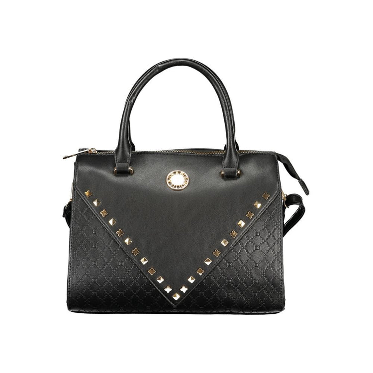 Laura Biagiotti - Sleek Studded PVC Structured Handbag - Black Laura Biagiotti