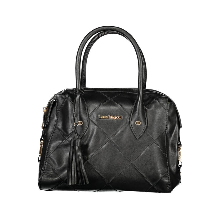 Laura Biagiotti - Sophisticated Quilted PVC Top Handle Bag with Tassel - Black Laura Biagiotti