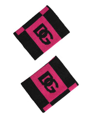 Black Pink DG Logo Cashmere 1 Pair Wristband