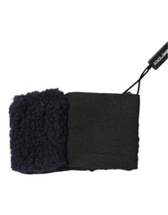 Black Wool Knitted Sweatbands Men Wristband