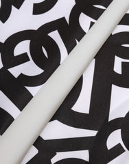 Black White DG Logo Elbow Length Mitten Gloves