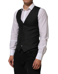 Black Wool Men Dress Formal Waistcoat Vest