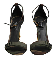 Multicolor DG Logo Heels Camouflage Sandals Shoes