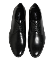 Black Calfskin Leather Derby Dress Shoes