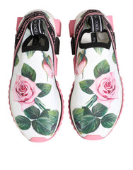 White Rose Print Sorrento Sneakers Shoes