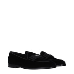 Black Velvet Slip-On Loafers