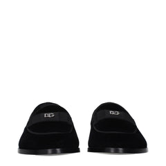 Black Velvet Slip-On Loafers