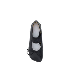 Black Calf Leather Bos Taurus Ballet Flats