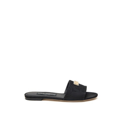 Black Polyester Slippers