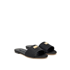 Black Polyester Slippers