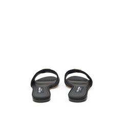 Black Polyester Slippers