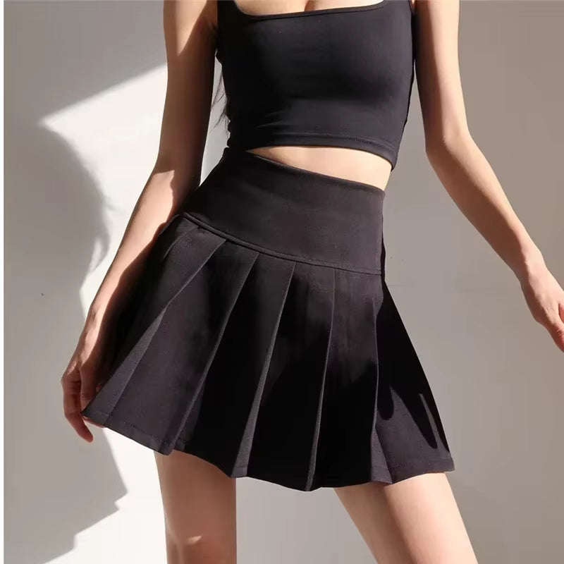 Trendy Y2K High Waist Summer Pleated Mini Skirt for Women 2024 - Sexy & Sweet Style -   -  Tiny Lux.