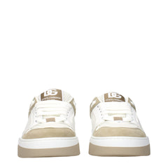 White Fabric Low Top Sneakers