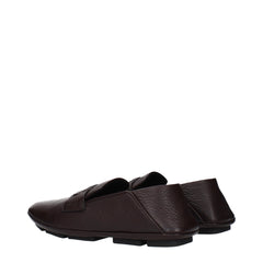 Brown Leather Slip-On Loafers