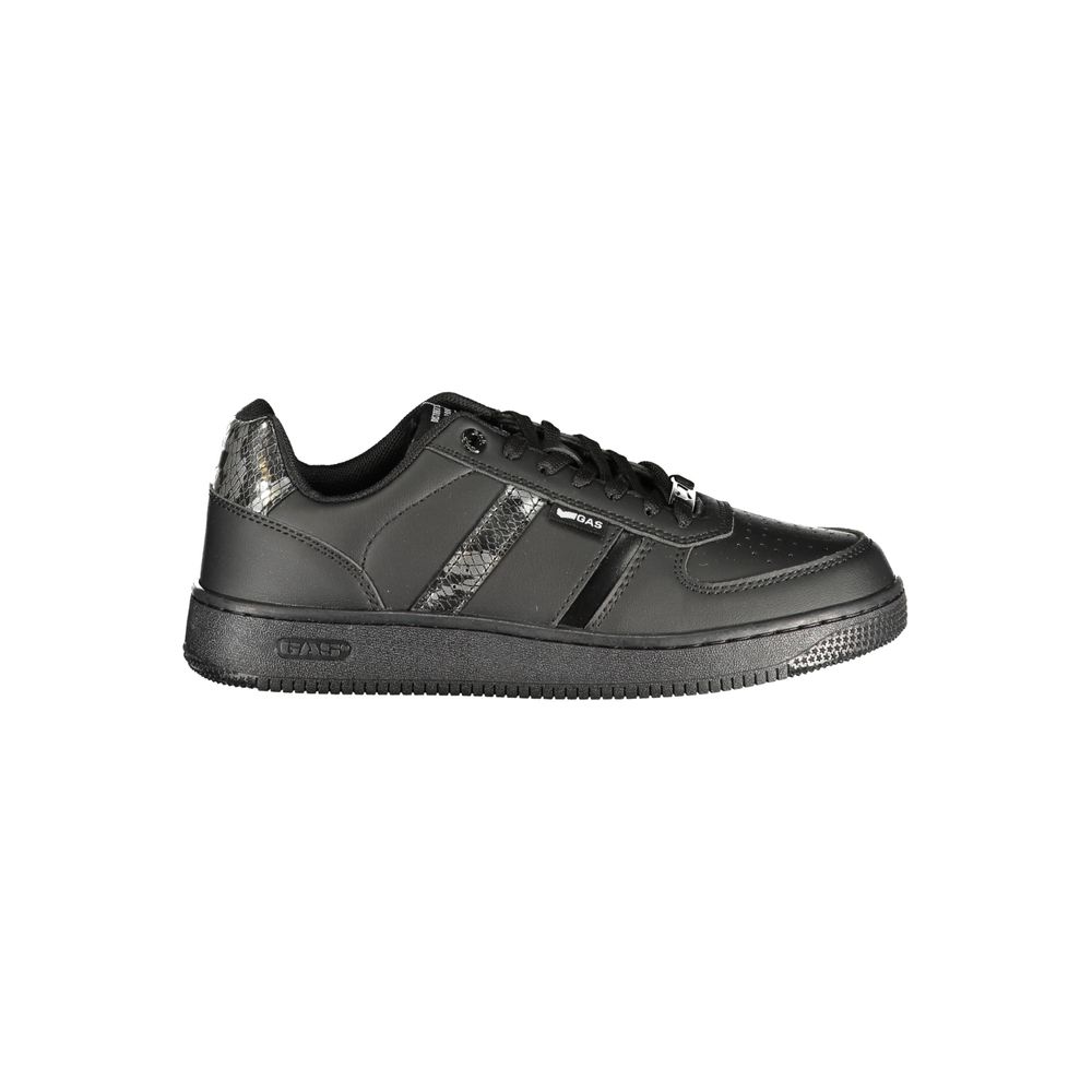 "Black Polyurethane Women's Sneaker"