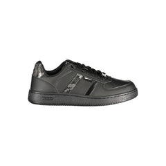 "Black Polyurethane Women's Sneaker"