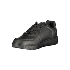 "Black Polyurethane Women's Sneaker"