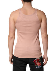Pink Sleeveless Round Neck Tank Top  T-shirt