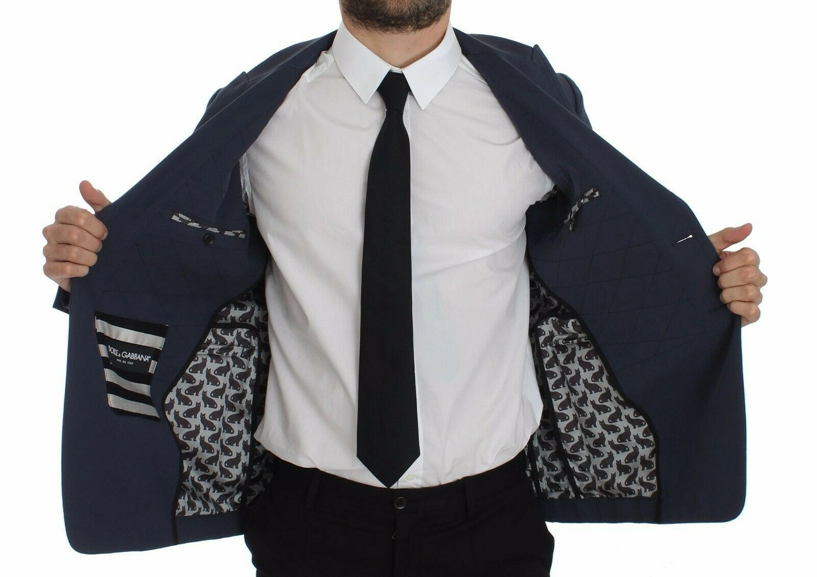 Dolce & Gabbana Blue Cotton Stretch Casual Blazer -   -  Dolce & Gabbana.