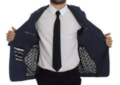 Dolce & Gabbana Blue Cotton Stretch Casual Blazer -   -  Dolce & Gabbana.