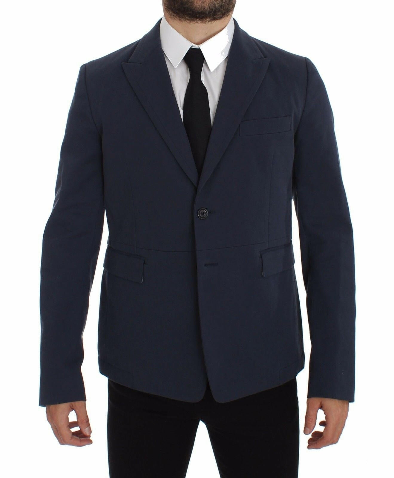 Dolce & Gabbana Blue Cotton Stretch Casual Blazer -   -  Dolce & Gabbana.