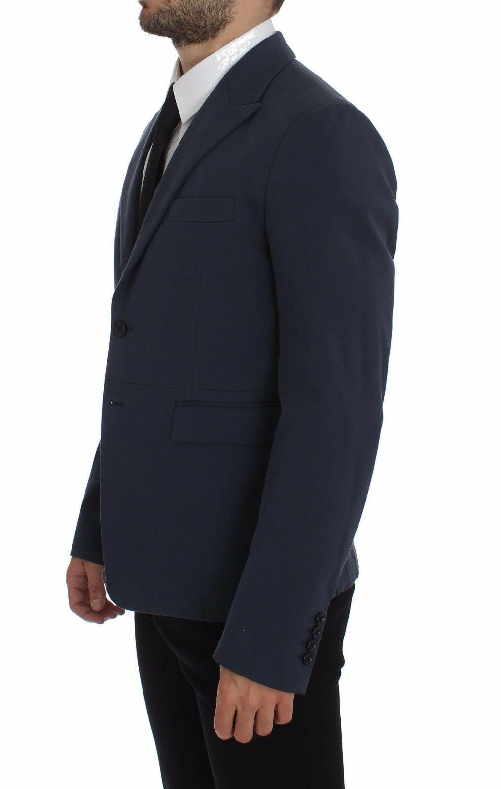 Dolce & Gabbana Blue Cotton Stretch Casual Blazer -   -  Dolce & Gabbana.