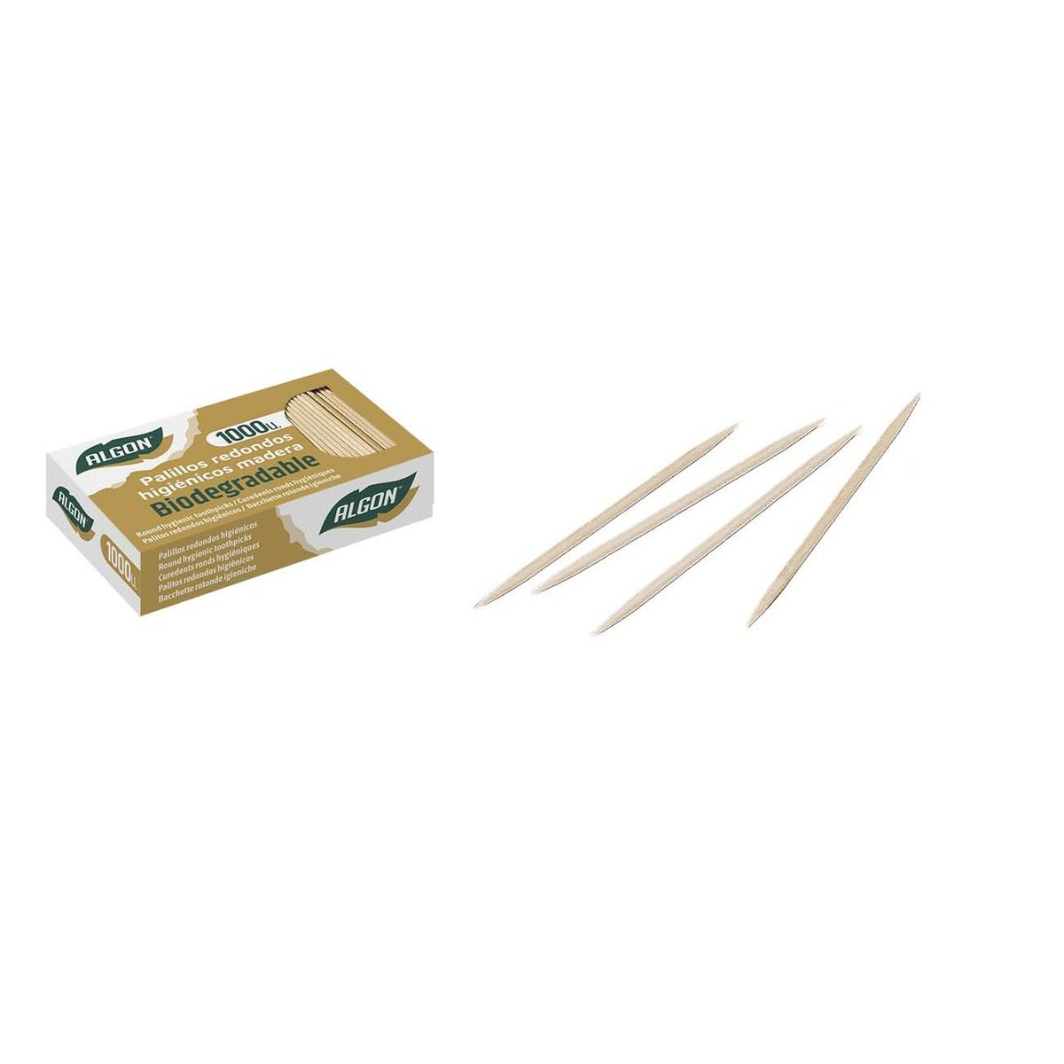 Tooth Picks Algon Wood 1000 Pieces (18 Units) -  Health and personal care, Oral care -  Algon.