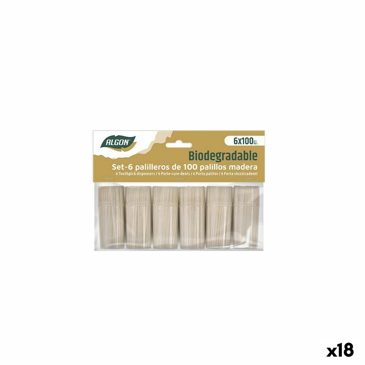 Tooth Picks Algon Wood 600 Pieces (18 Units) -  Health and personal care, Oral care -  Algon.