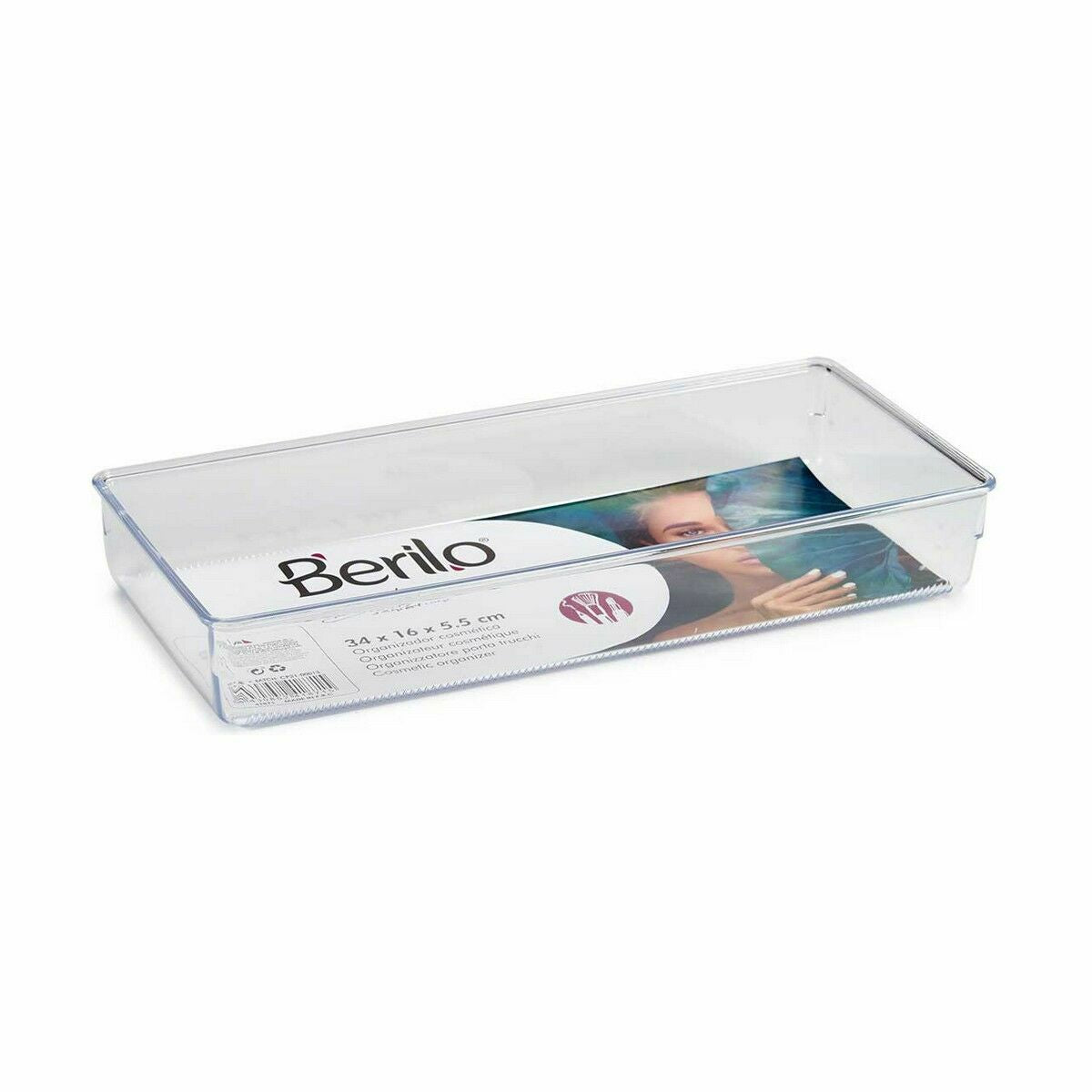 Multi-Purpose Organiser Berilo CH99113 CH99113 Transparent Plastic 15,5 x 5,5 x 34,5 cm 34,5 x 5,5 x 15,5 cm Multi-use (36 Units -  Home and cooking, Bath -  Berilo.