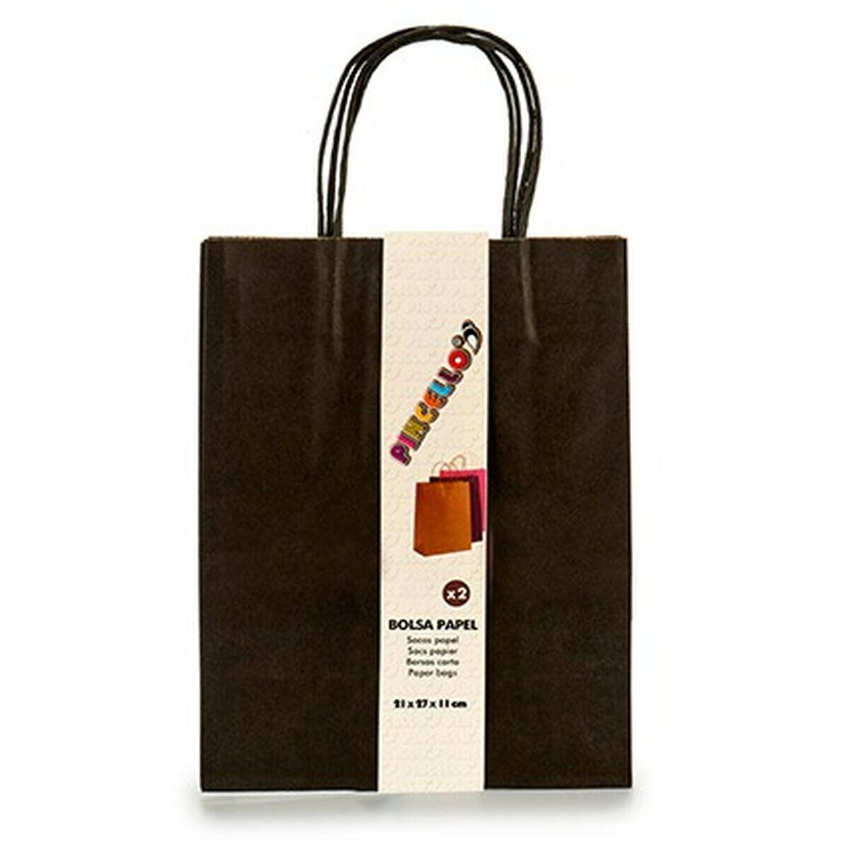 Set of Bags Pincello 1703690 Black 11 x 36 x 21 cm Paper (12 Units) -  Office and stationery, Envelopes and postal supplies -  Pincello.