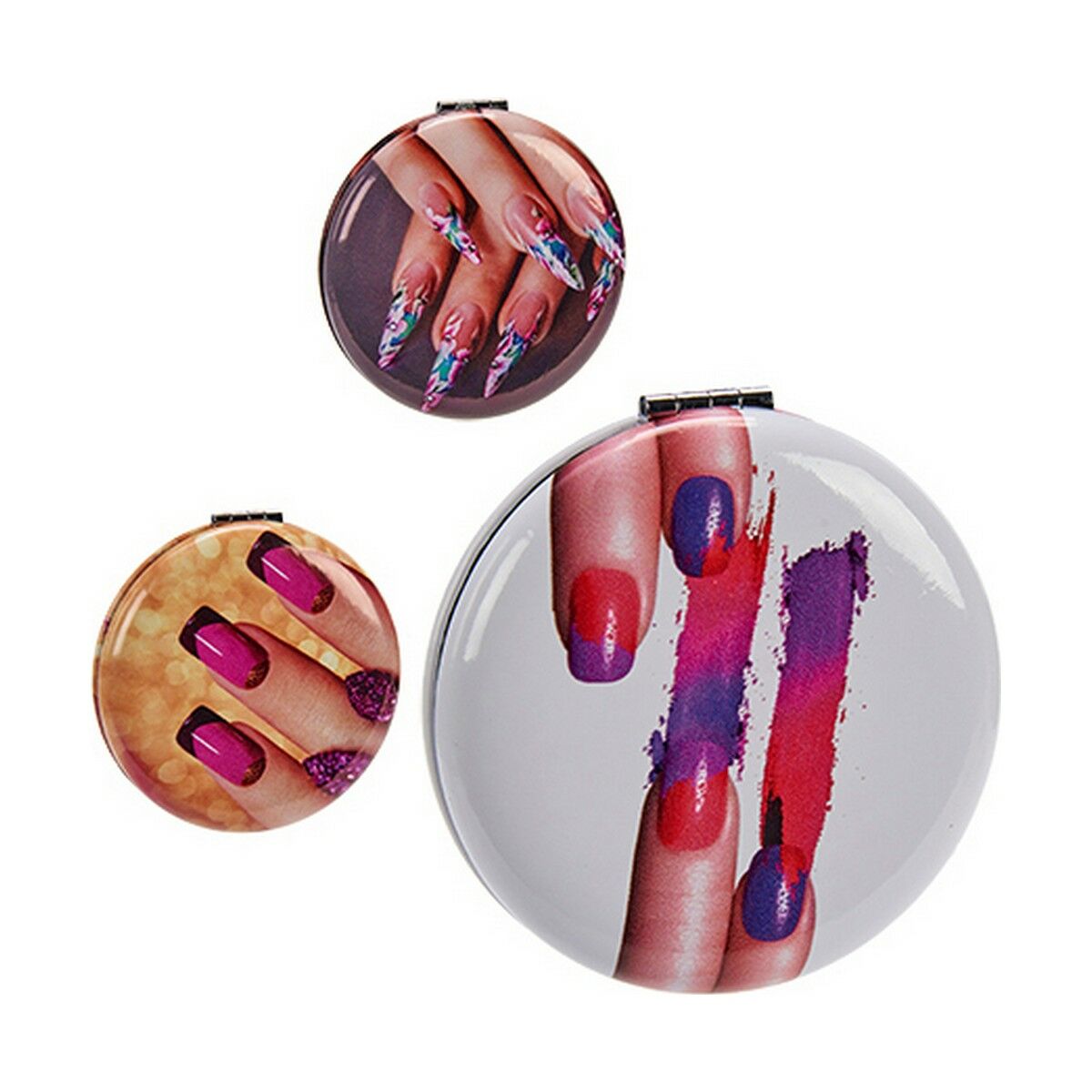 Pocket Mirror Crystal Plastic 8 x 2,4 x 8 cm (12 Units) -  Beauty, Utensils and accessories -  BigBuy Home.