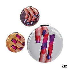Pocket Mirror Crystal Plastic 8 x 2,4 x 8 cm (12 Units) -  Beauty, Utensils and accessories -  BigBuy Home.